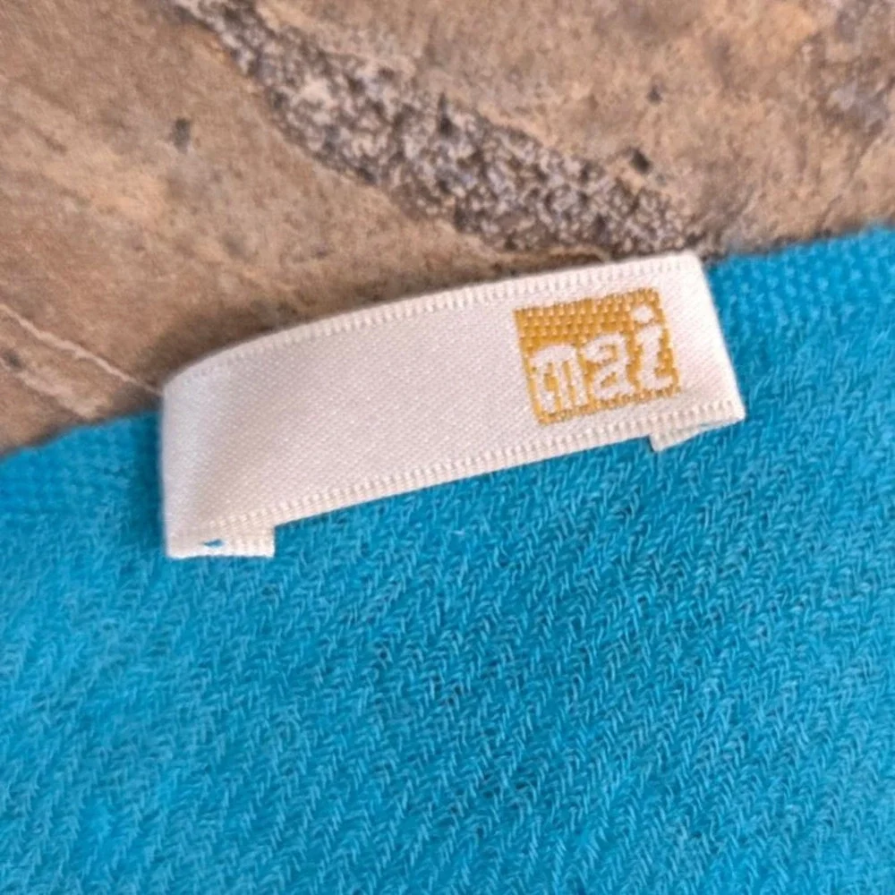 Mai‎ Turquoise Blue Eyelash Fringe Lightweight Rectangular Scarf Wrap